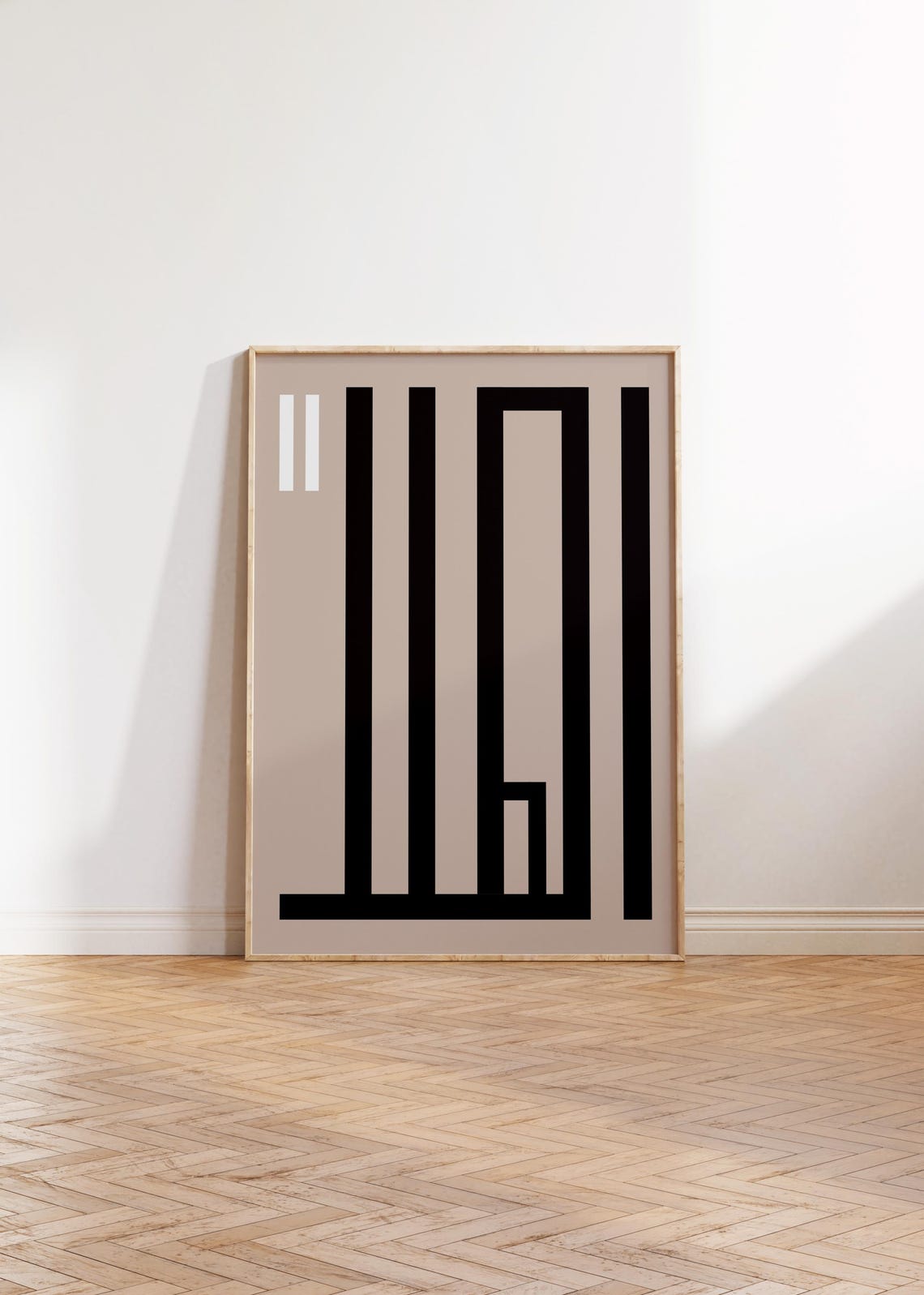 Ahlan Hello Arabic Kufic Geometric Calligraphy Minimalist Poster