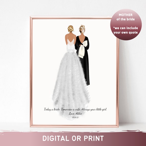 Bride And Mother Always Your Little Girl Wedding Gift Poster