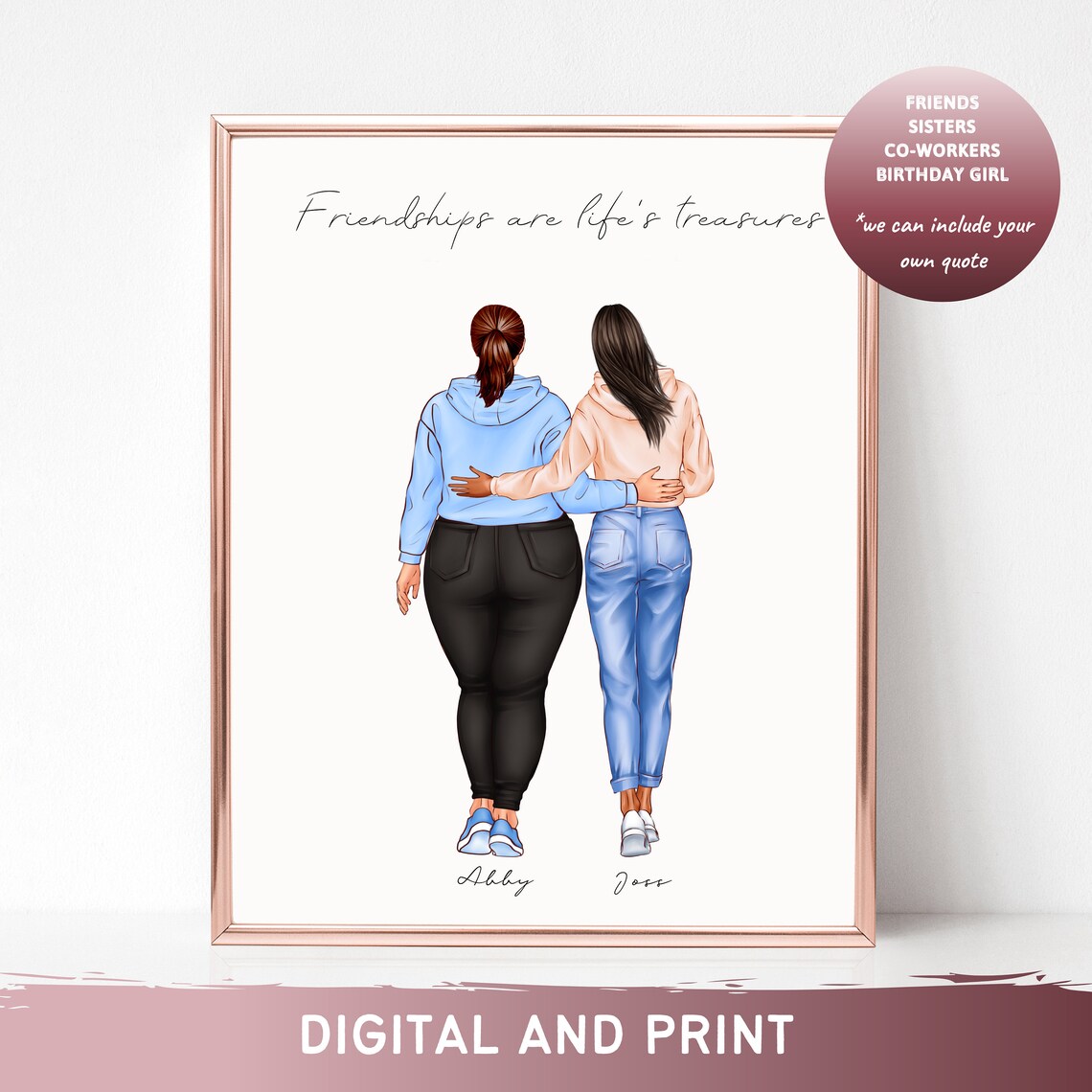 Friendships Are Lifes Treasures Custom Best Friends Gift Poster