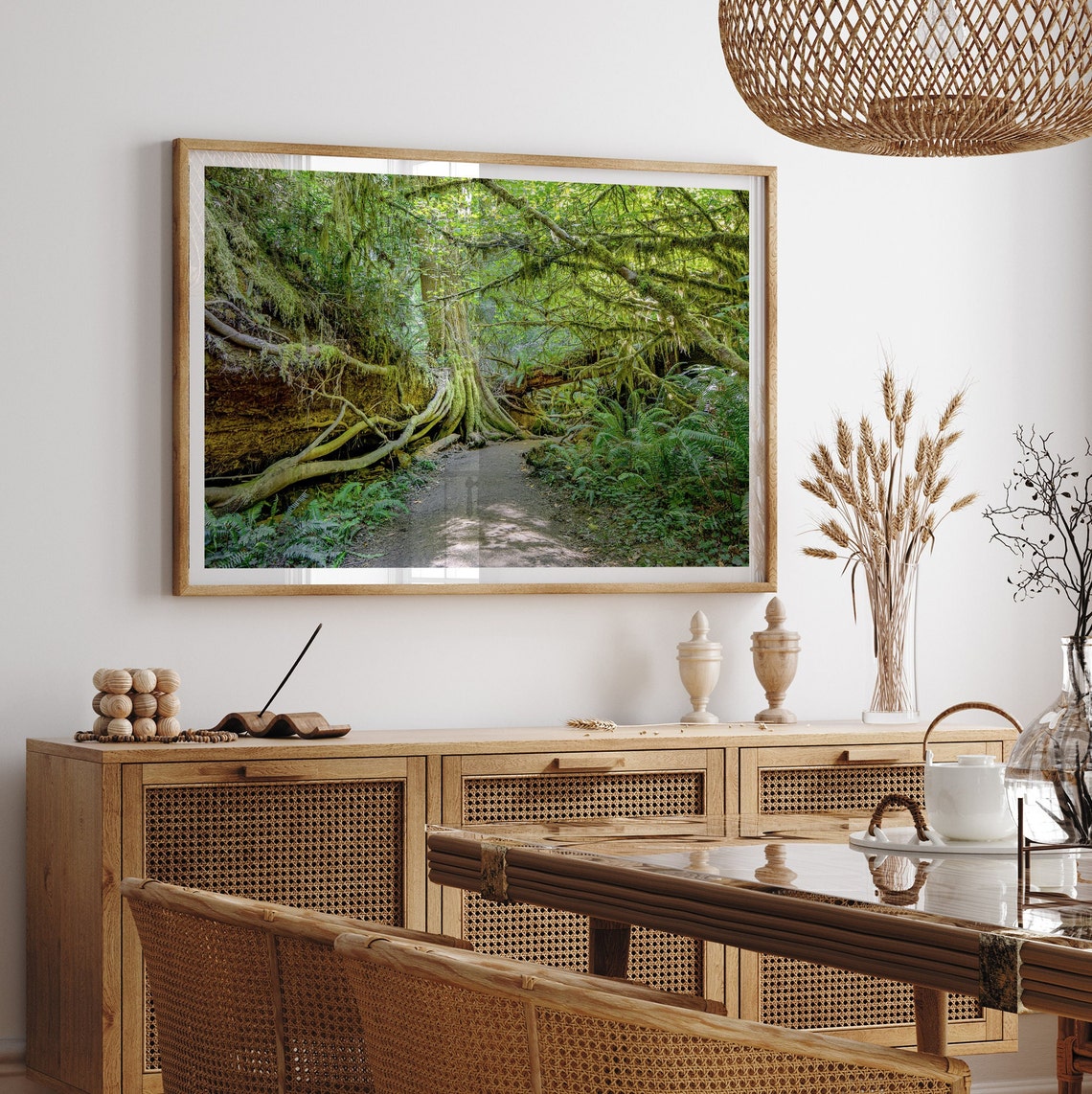 Redwood Forest Moss Covered Fallen Trees Fern Path Nature Walk Poster - Image 4