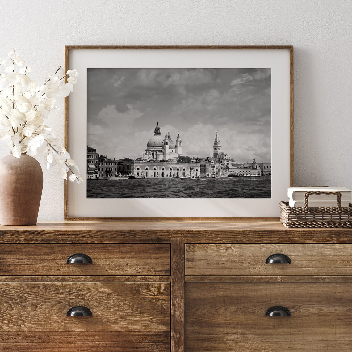 Venice Italy Santa Maria della Salute Black And White Skyline Print - Image 2