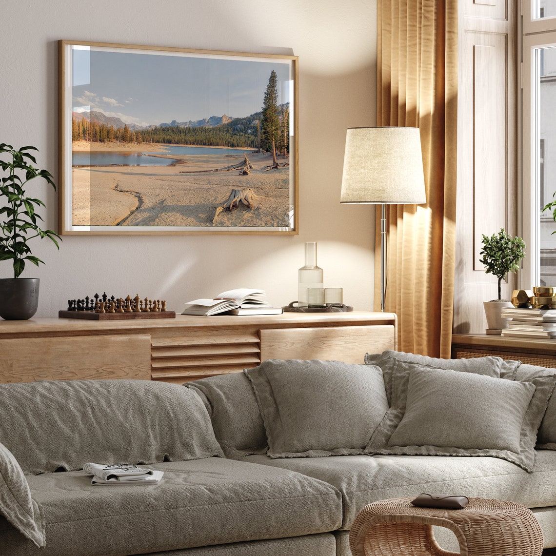 Mammoth Lakes California Mountain Lake Sandy Shore Pine View Poster - Image 3