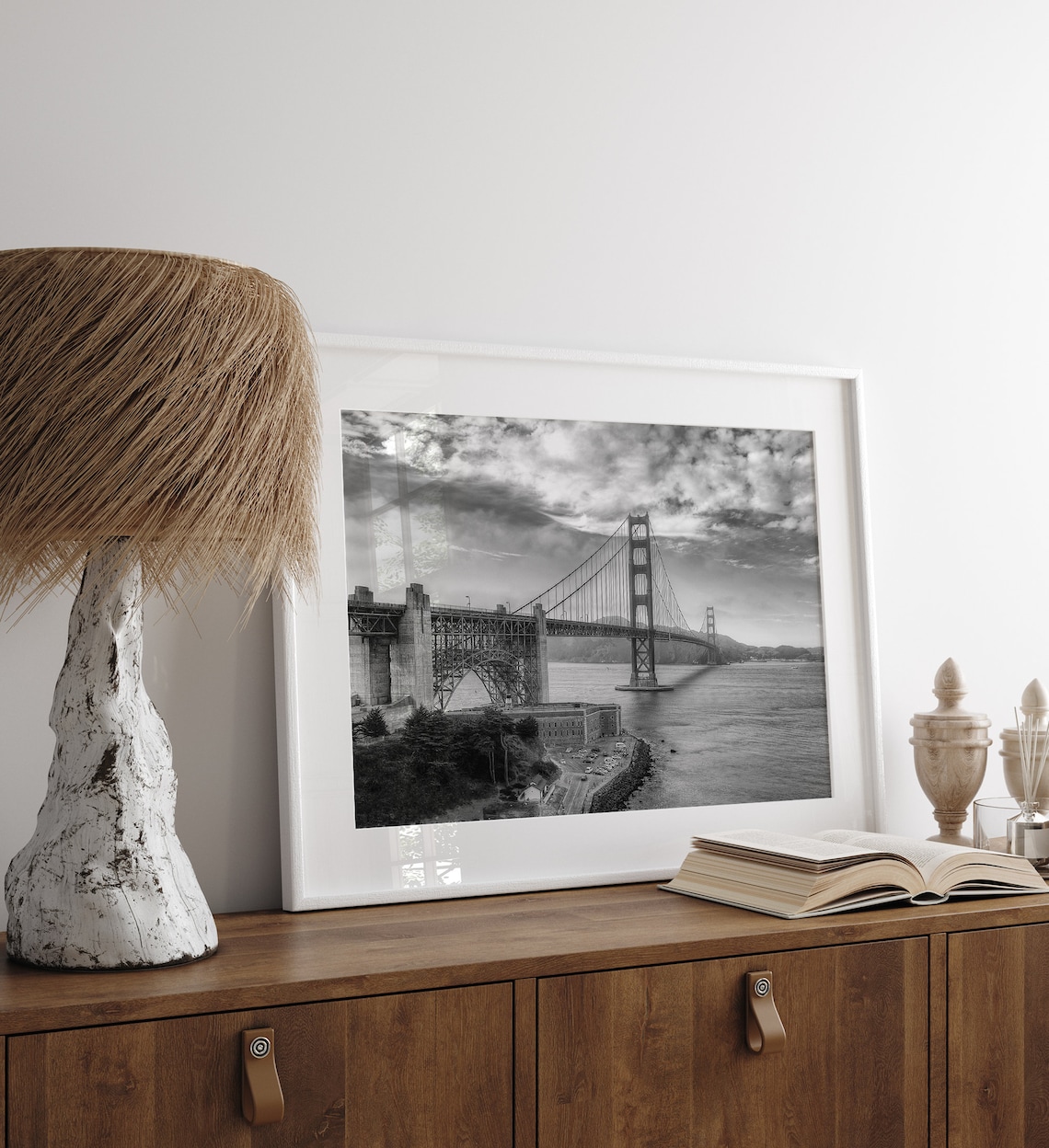 Golden Gate Bridge, San Francisco Black And White Poster Print - Image 2