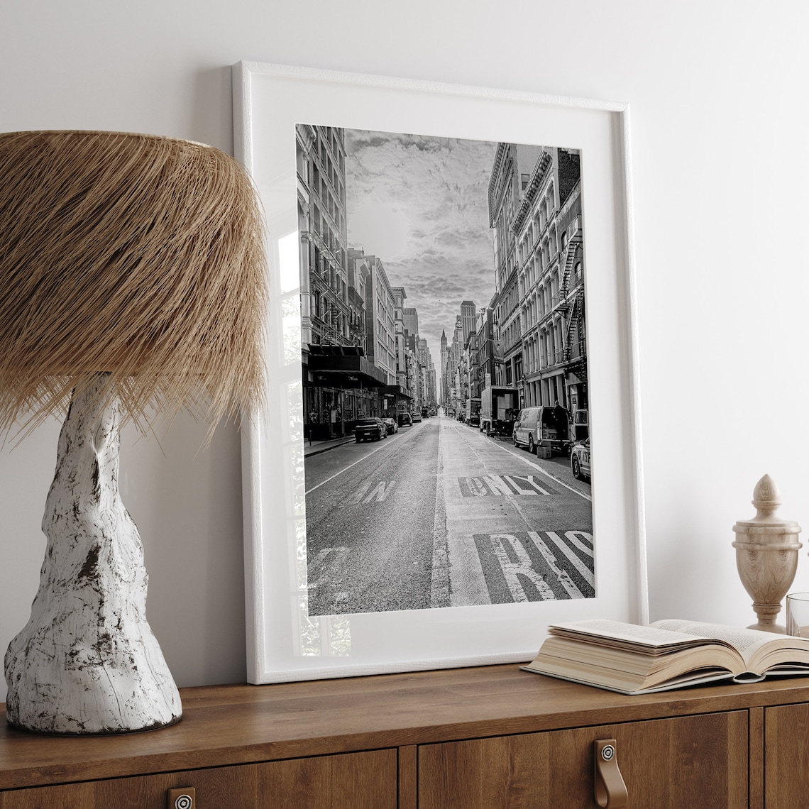 New York City Manhattan Street Black And White Urban Skyline Poster - Image 4