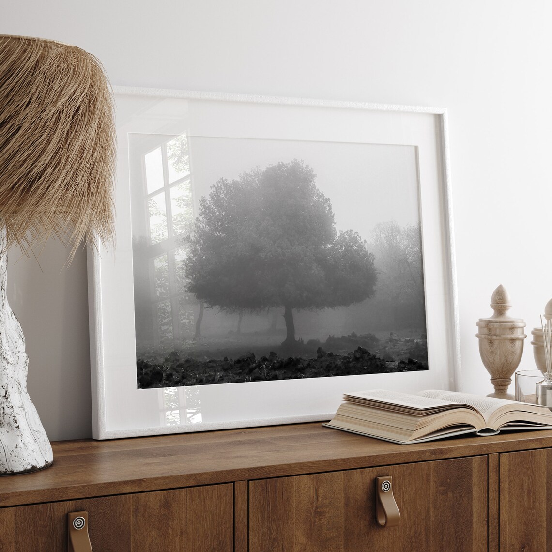Foggy Forest Landscape, Modern Minimalist Art Print - Image 5