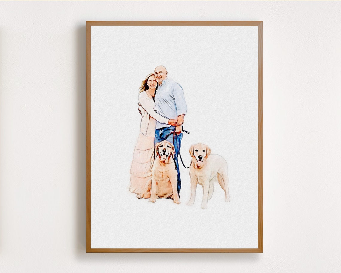 Custom Big Family Portrait Holiday Family Painting Watercolor Family Xmas Family Christmas Drawing Personalized Large Family Art - Image 3