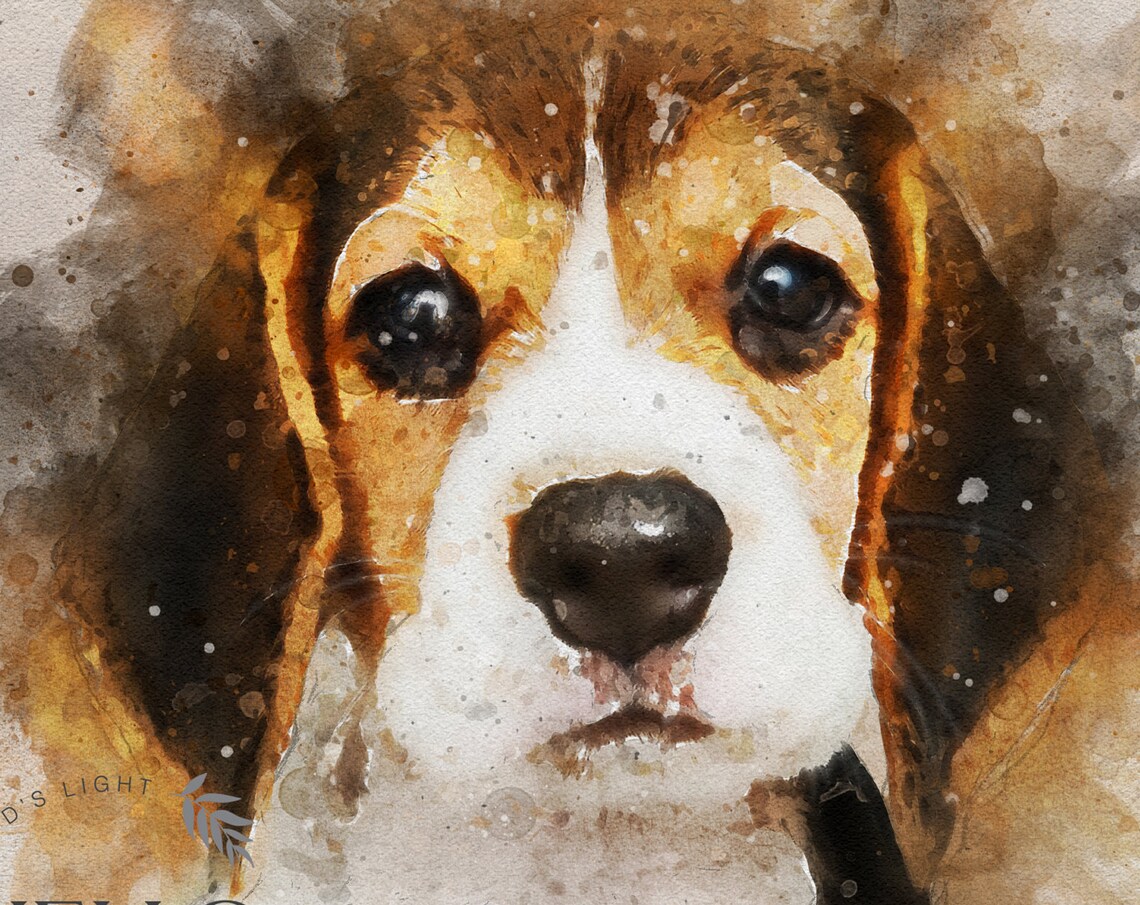 Custom Dog Portrait, Watercolor Pet Portrait Art Print