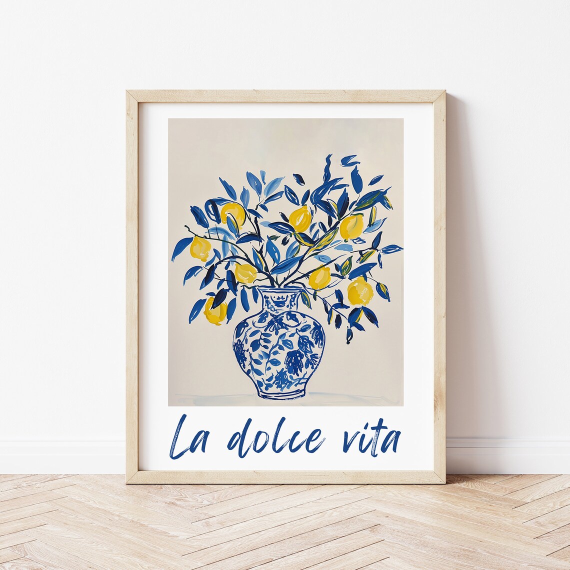 La Dolce Vita Lemon Tree Chinoiserie Vase Still Life Art Poster