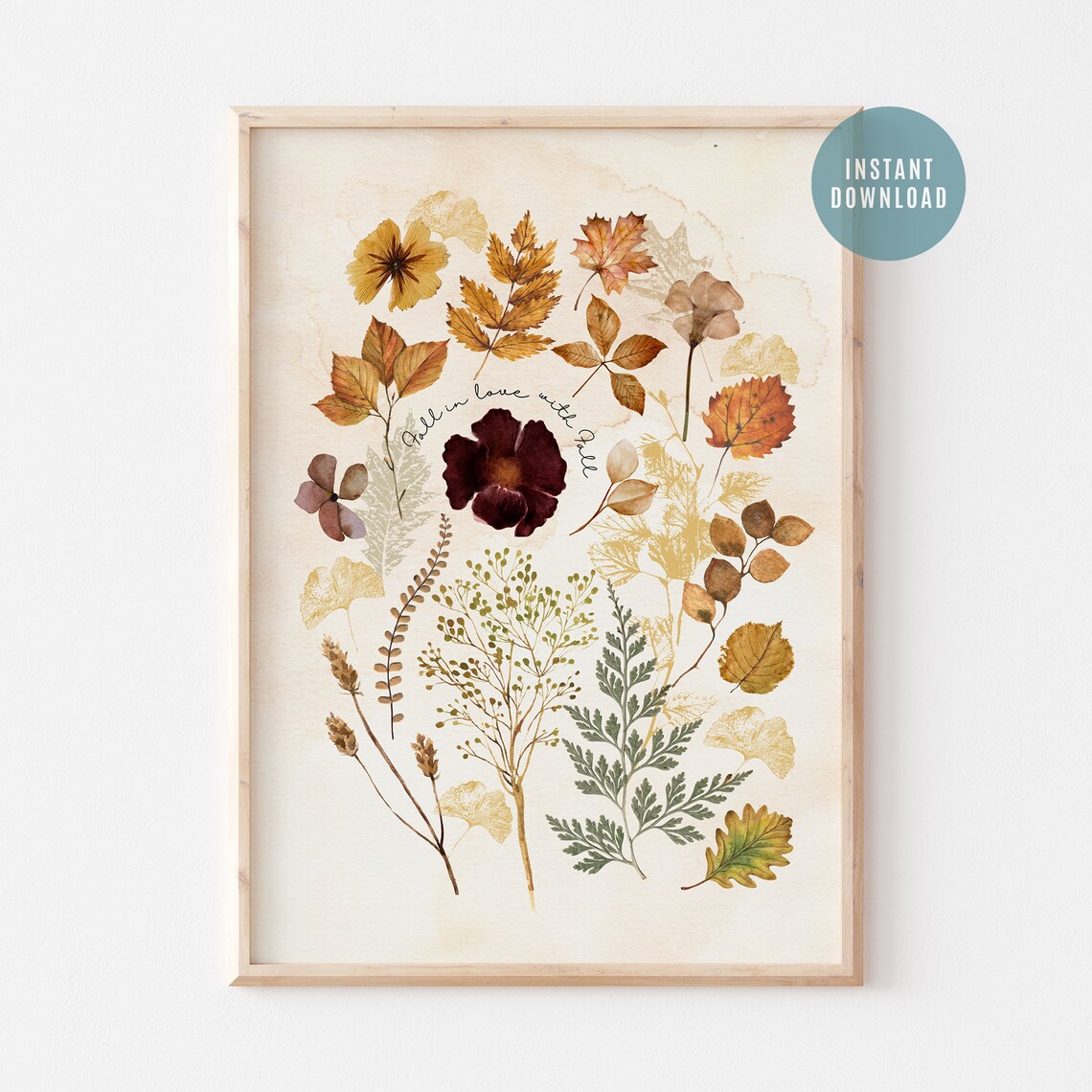 Flowers Art Print, Fall Farmhouse Botanical Poster
