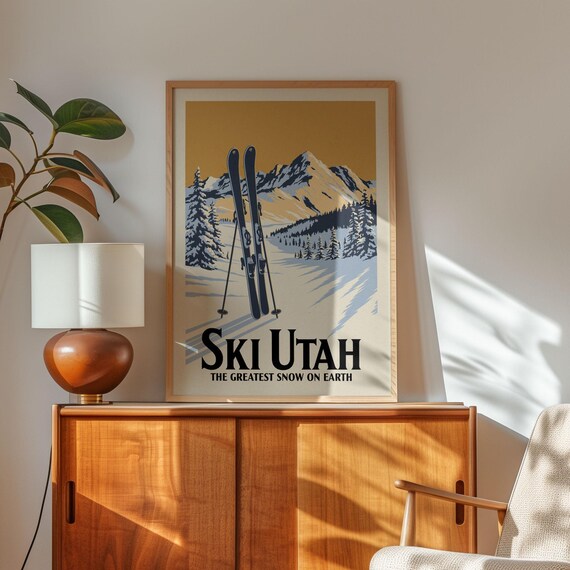 Utah Ski Vintage Lodge Travel Poster