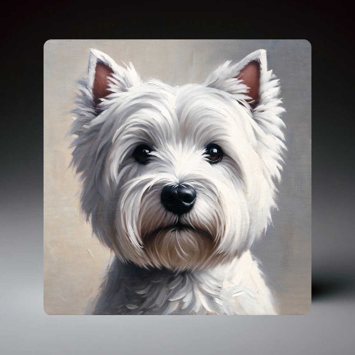 West Highland White Terrier, Oil Painting Art Print