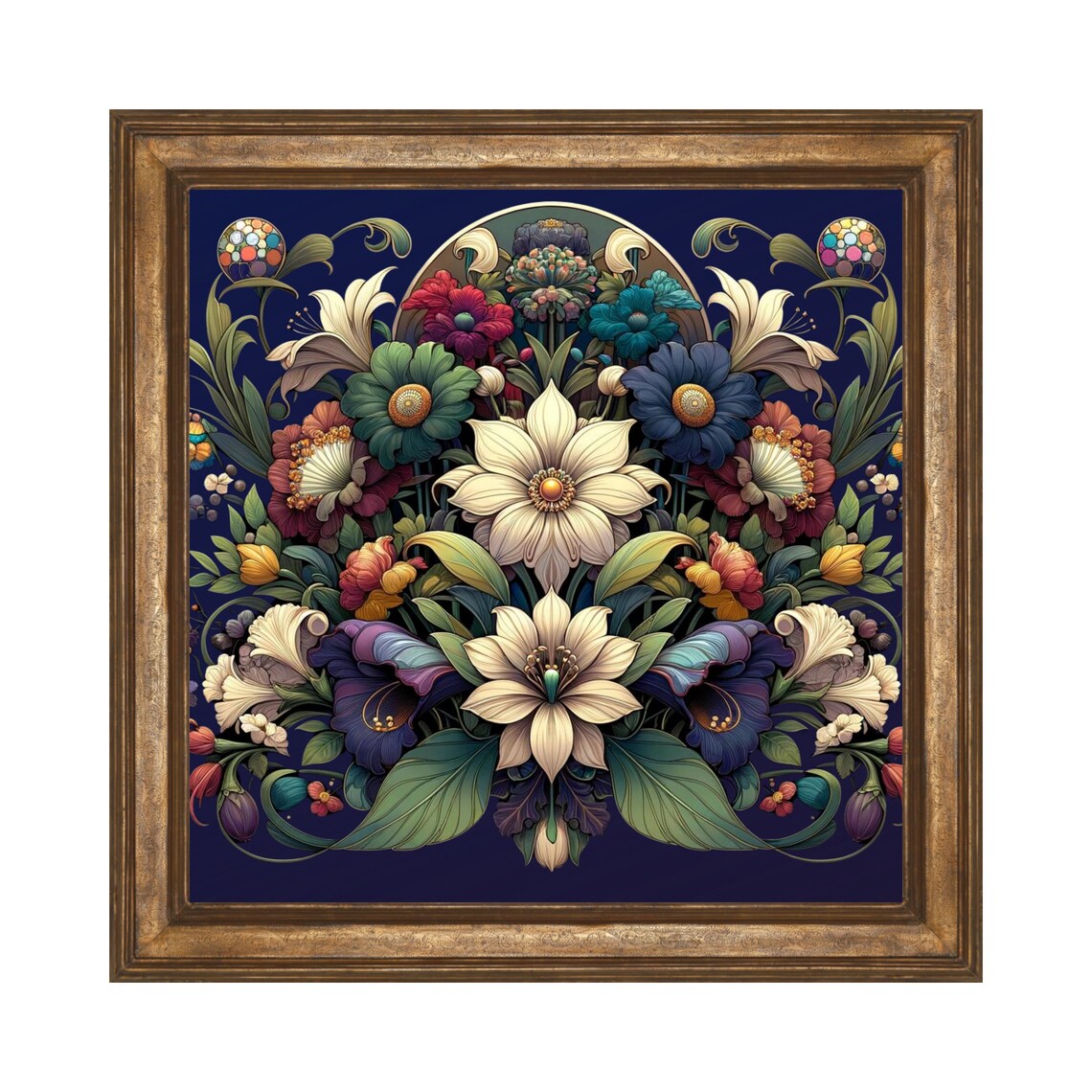 Floral Art Nouveau Ceramic Tile Poster Print, Vintage - Image 3
