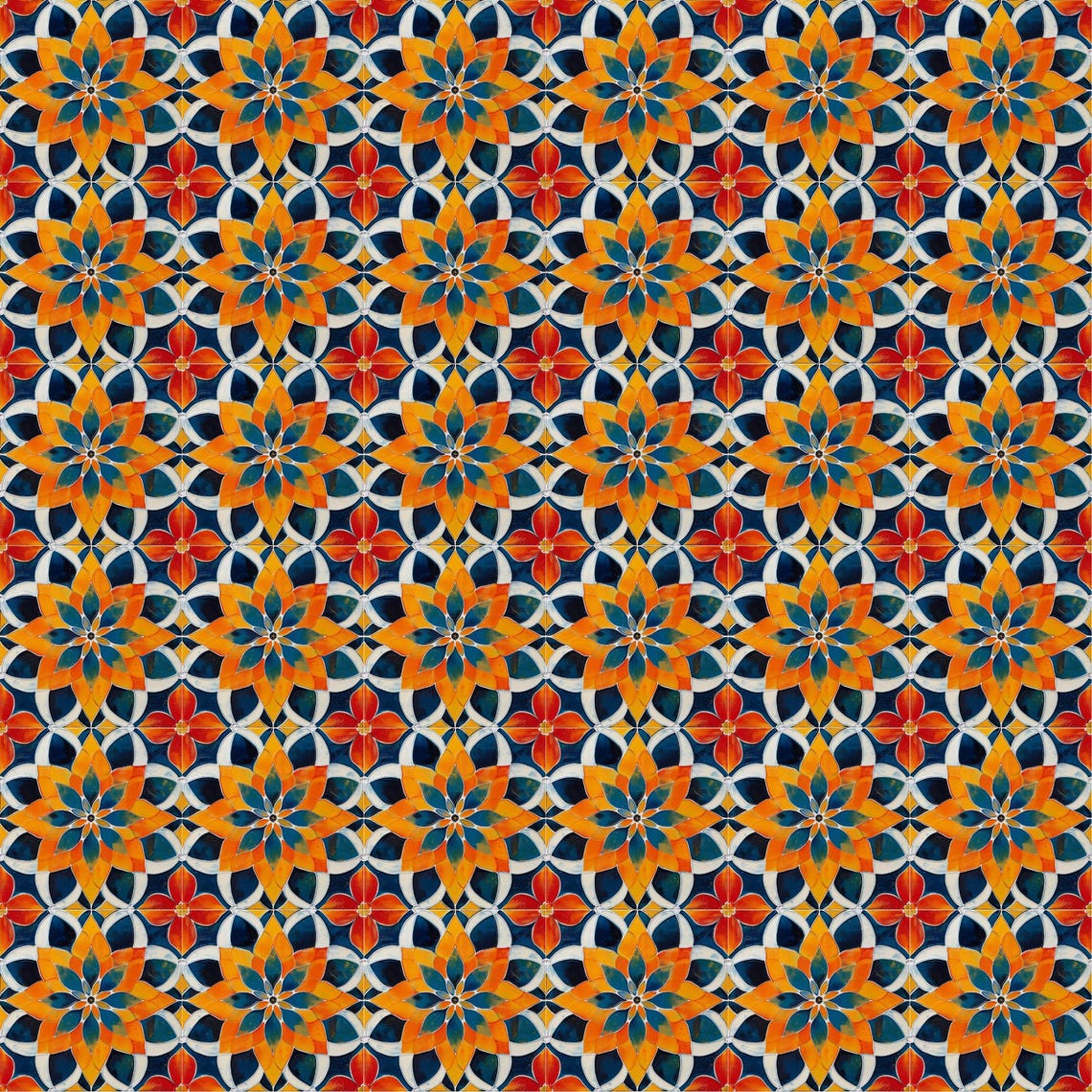 Handmade Moroccan Ceramic Tile 2 Decorative Tile Backsplash Tile Spanish Influence Wall Art Geometric Kitchen Tile Boho Art Decor - Image 2
