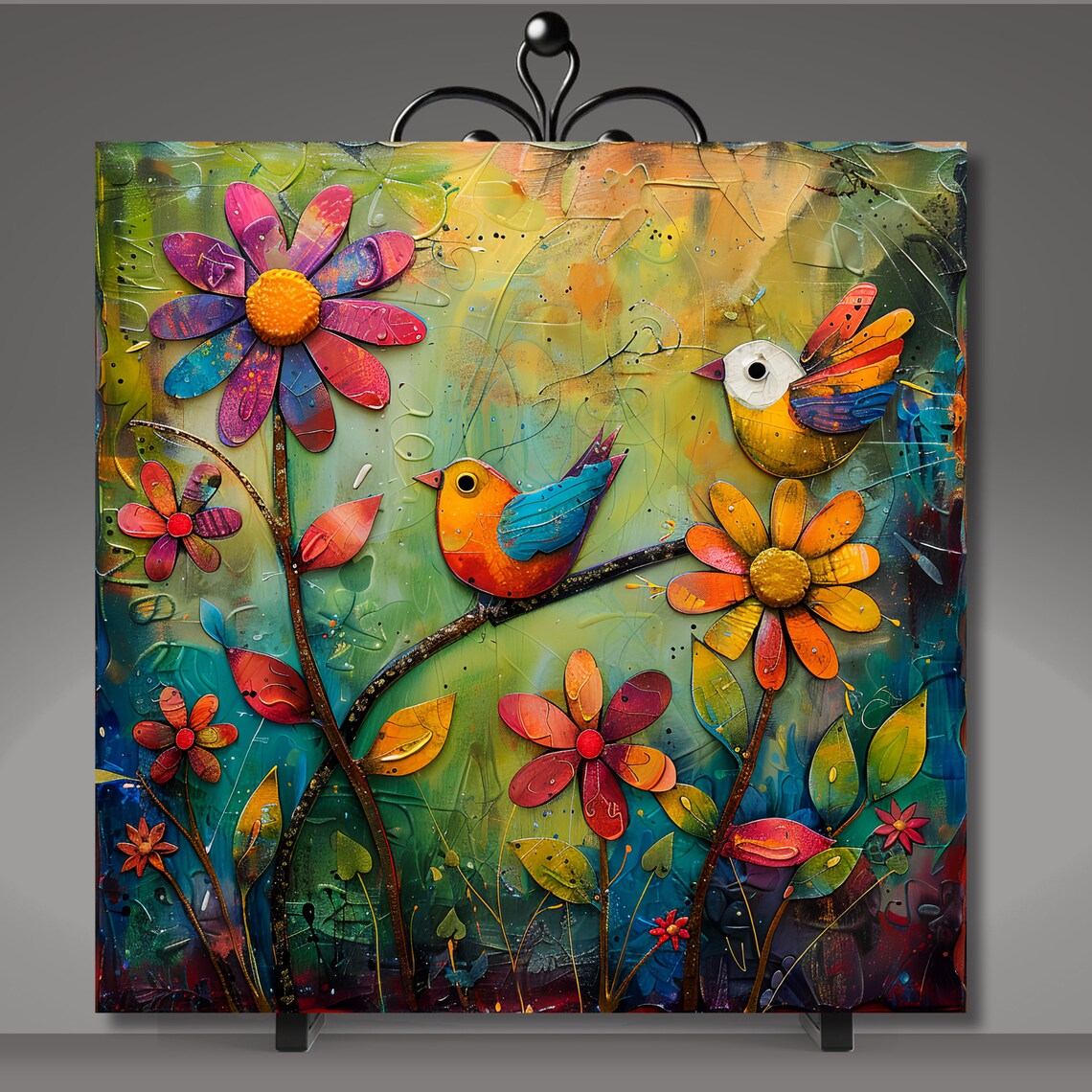 Songbird Folk Art Expressionism Art Print - Image 5