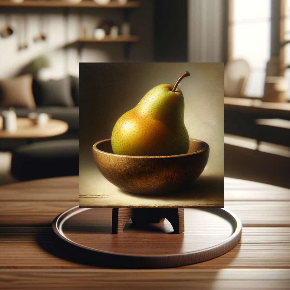 Pear Painting Ceramic Tile Decorative Tile Traditional Kitchen Art Decor Housewarming Gift Accent Tile Classic Fruit Art Vintage - Image 5