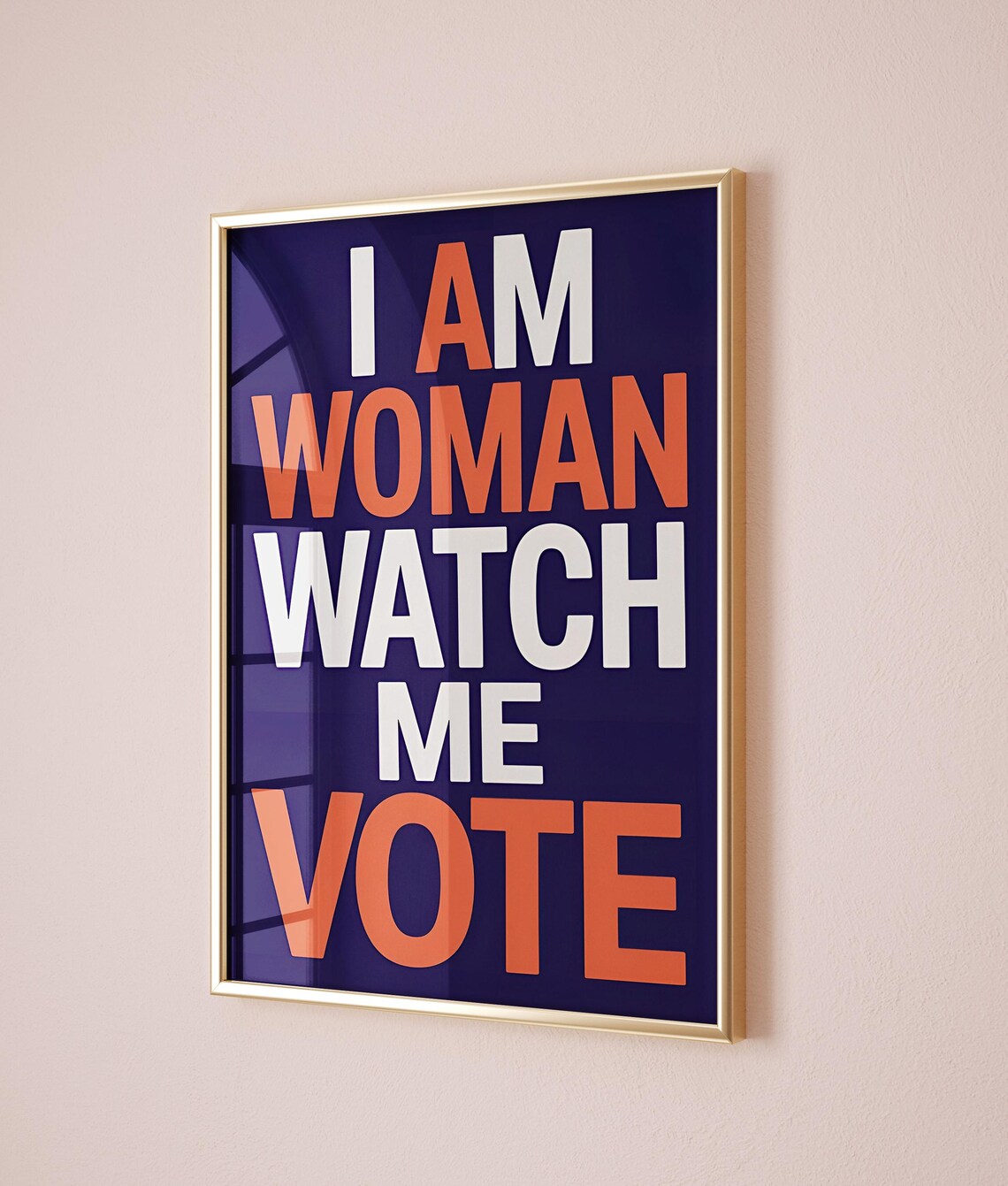 I Am Woman Watch Me Vote Bold Typography Feminist Empowerment Poster