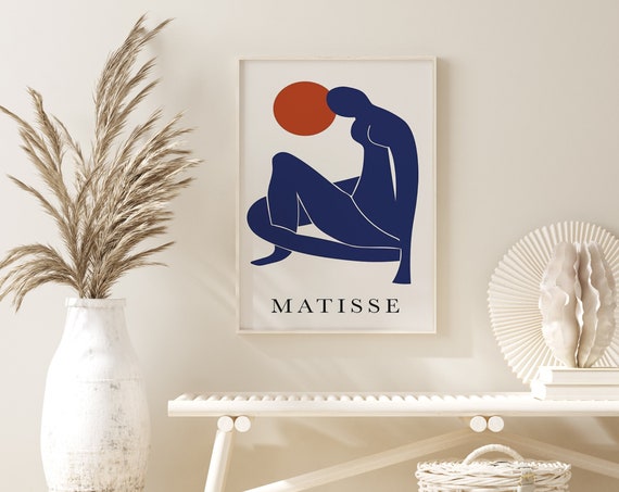 Matisse Print Navy Blue Orange Cut Outs Matisse Print Matisse Cut Out Matisse Print Henri Matisse Vintage A2 A3 A4 A5