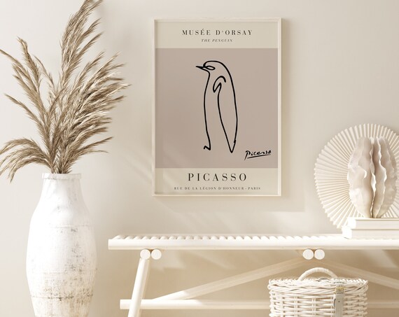 Pablo Picasso The Penguin Minimalist Single Line Animal Print