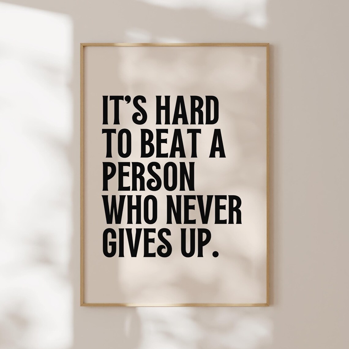 Its Hard to Beat a Person Who Never Gives Up Babe Ruth Poster