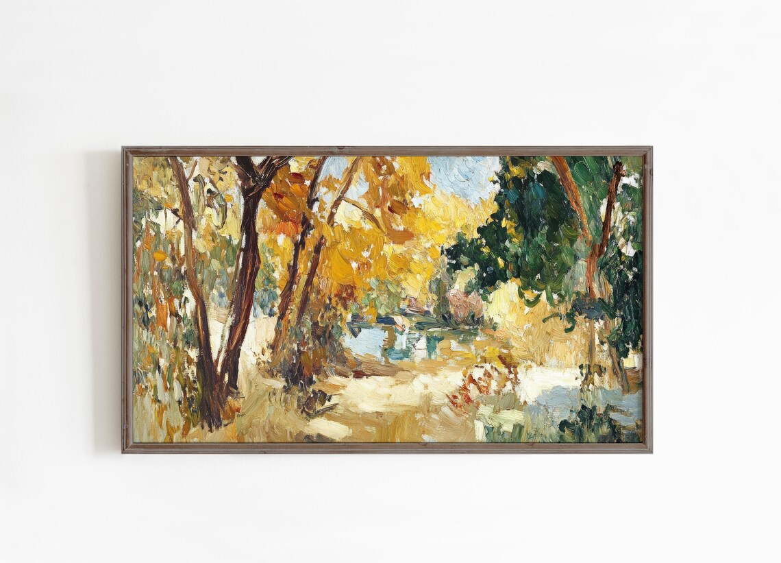 Autumn Frame TV Art Abstract Fall Trees, Vintage Art Print - Image 2