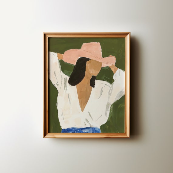 Cowgirl Wall Art Modern Bold Western Wall Print Colorful Dorm Room Art Country Aesthetic Preppy Apartment Eclectic Poster