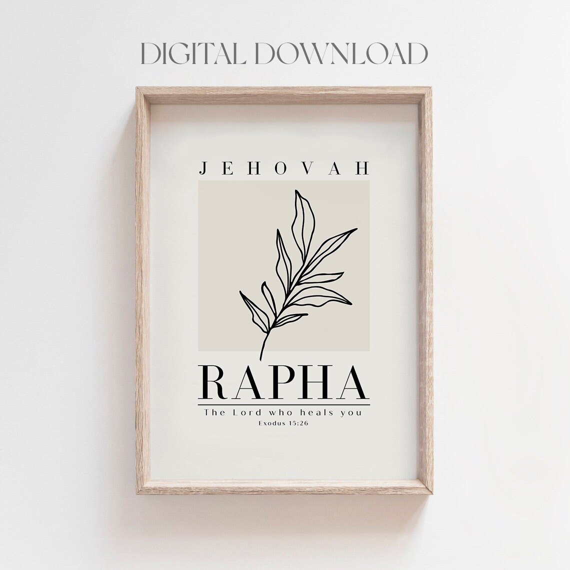 Jehovah Rapha Vintage Bible Verse Art Print - Image 3
