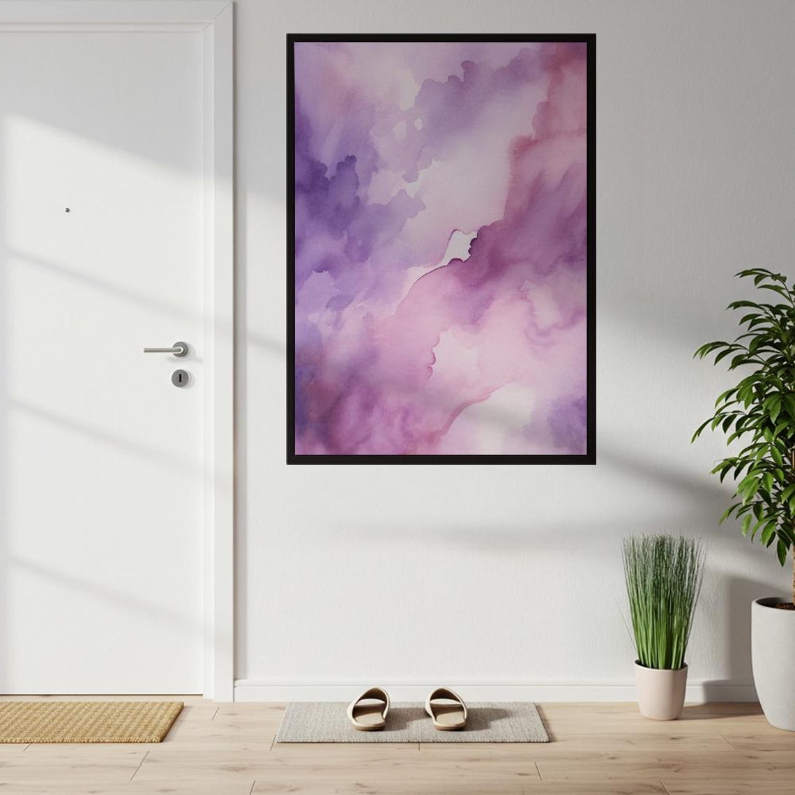 Serene Dreamy Violet Purple Abstract Watercolor Modern Art Poster