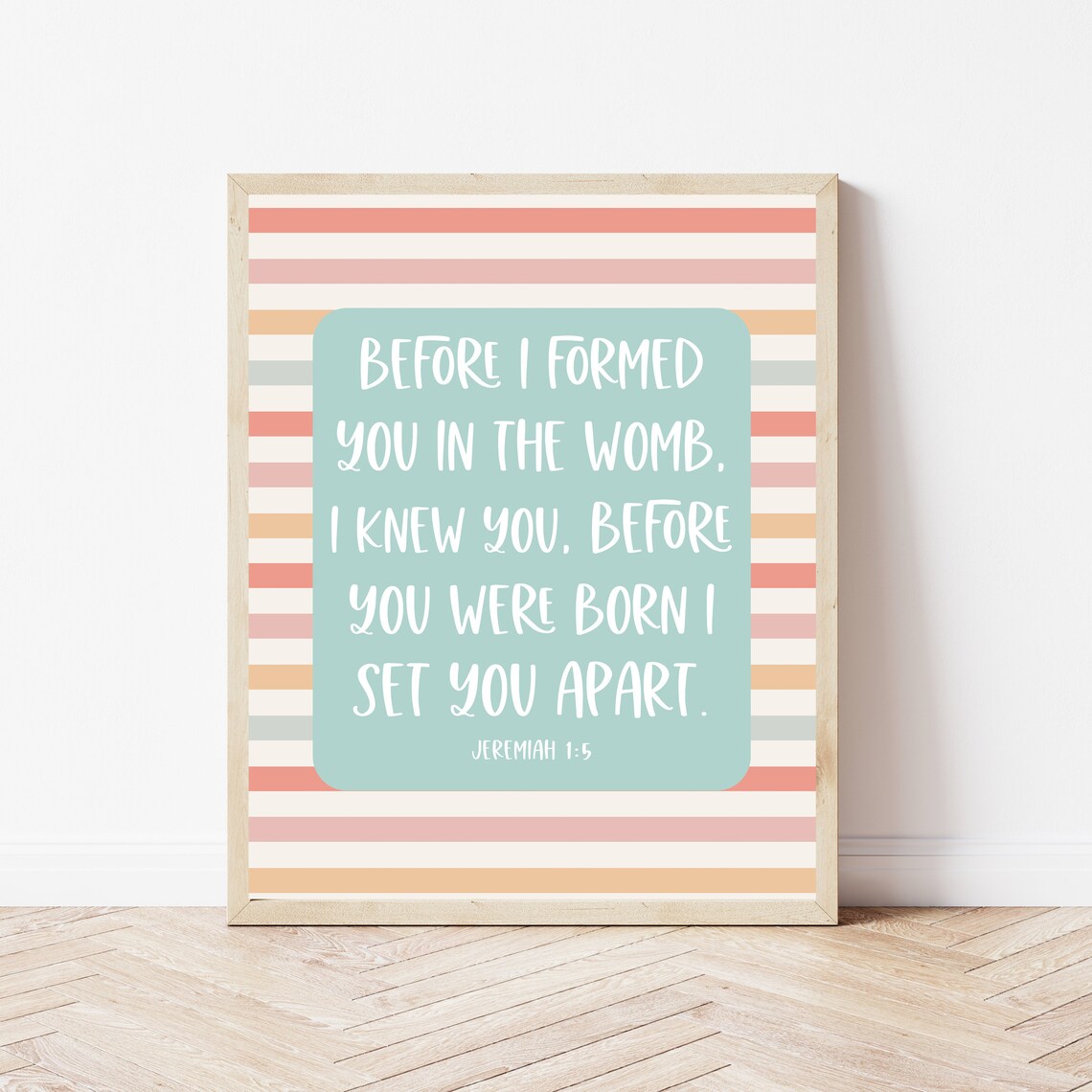 Jeremiah 15 Bible Verse Nursery Wall Art Before I Formed You Baby Baptism Gift Girl Scripture Decor Catholic Print
