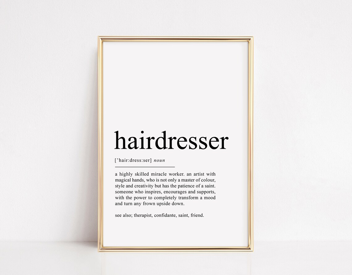 Hairdresser Definition Typography Art Print - Image 2