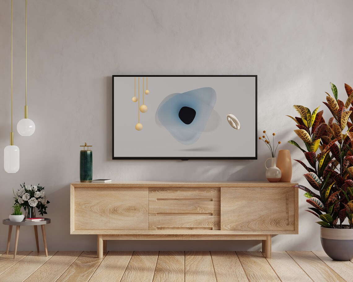 Modern Abstract Shapes, Neutral Art Print - Image 2