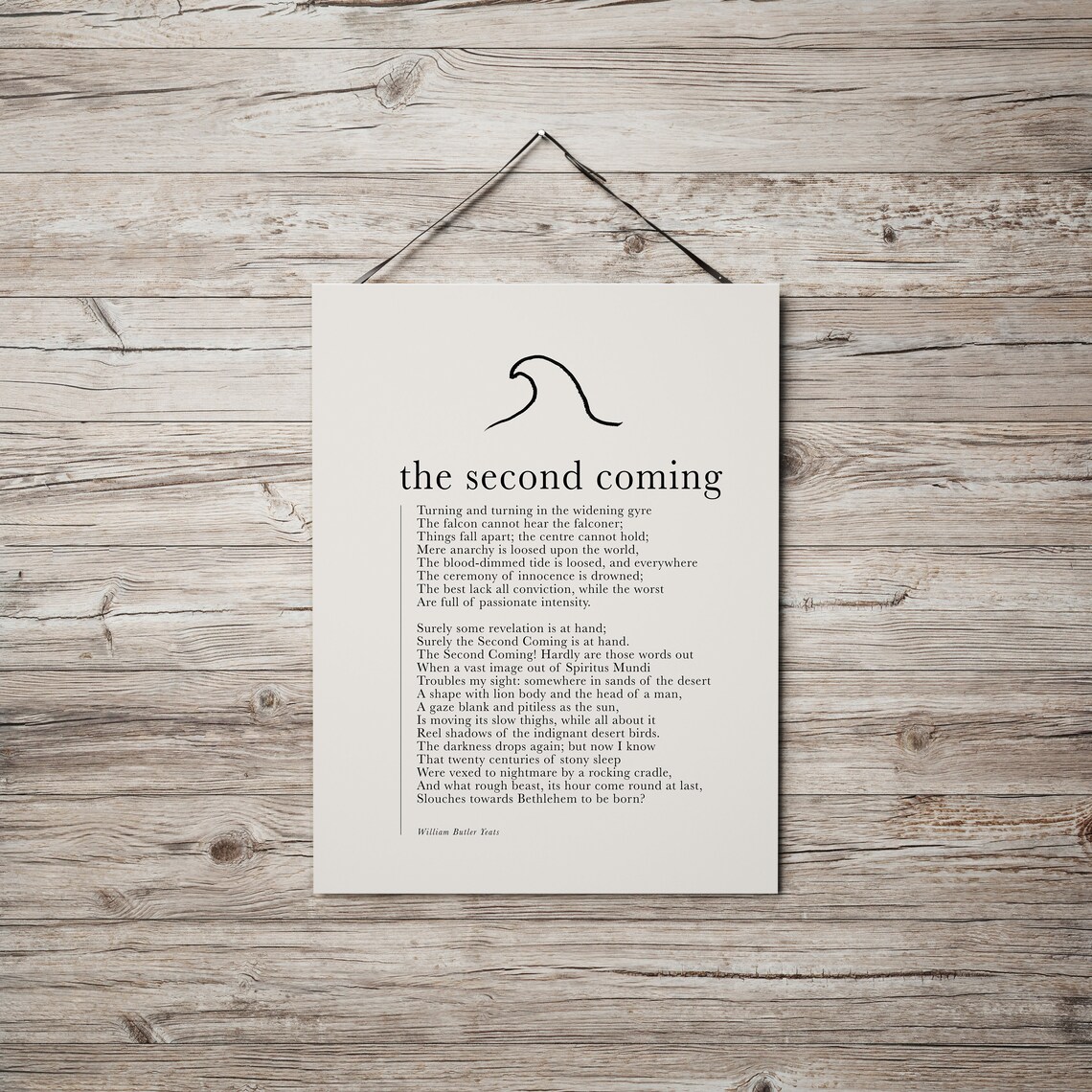 W.B. Yeats The Second Coming Quote Art Print - Image 2
