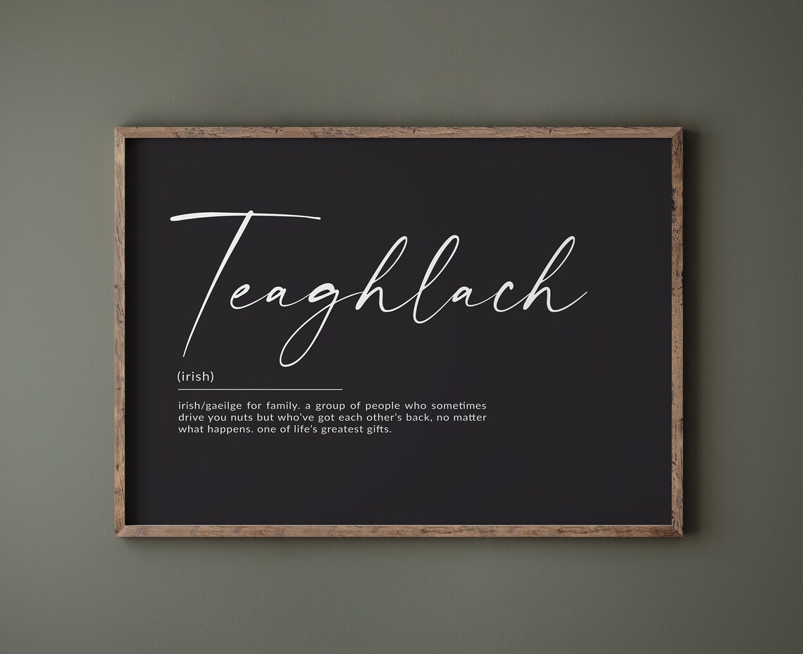Ireland Family Definition Gaelic Home Art Print