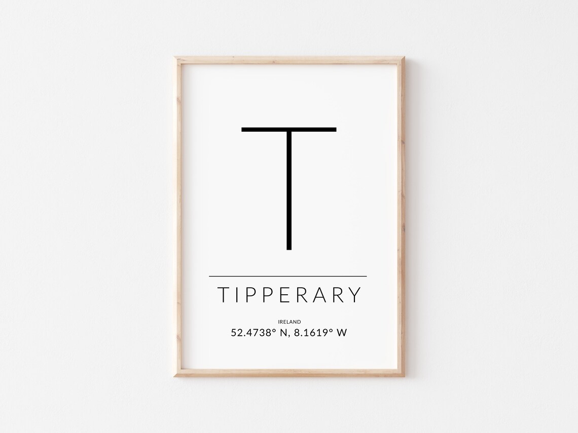 Tipperary Irish Wall Decor, GPS Coordinates Poster - Image 2