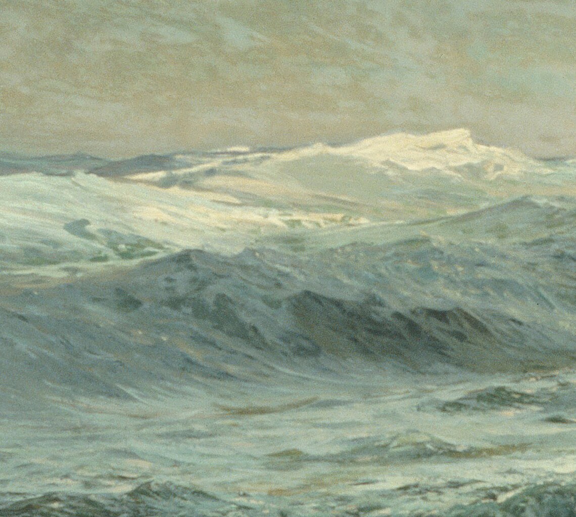 Vintage Coastal Ocean Oil Painting Art Print - Image 2