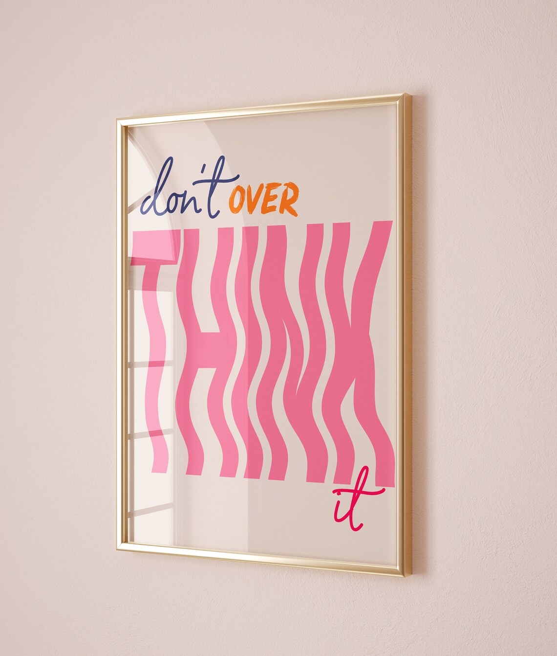 Don't Overthink It Wavy Typography Poster - Image 2
