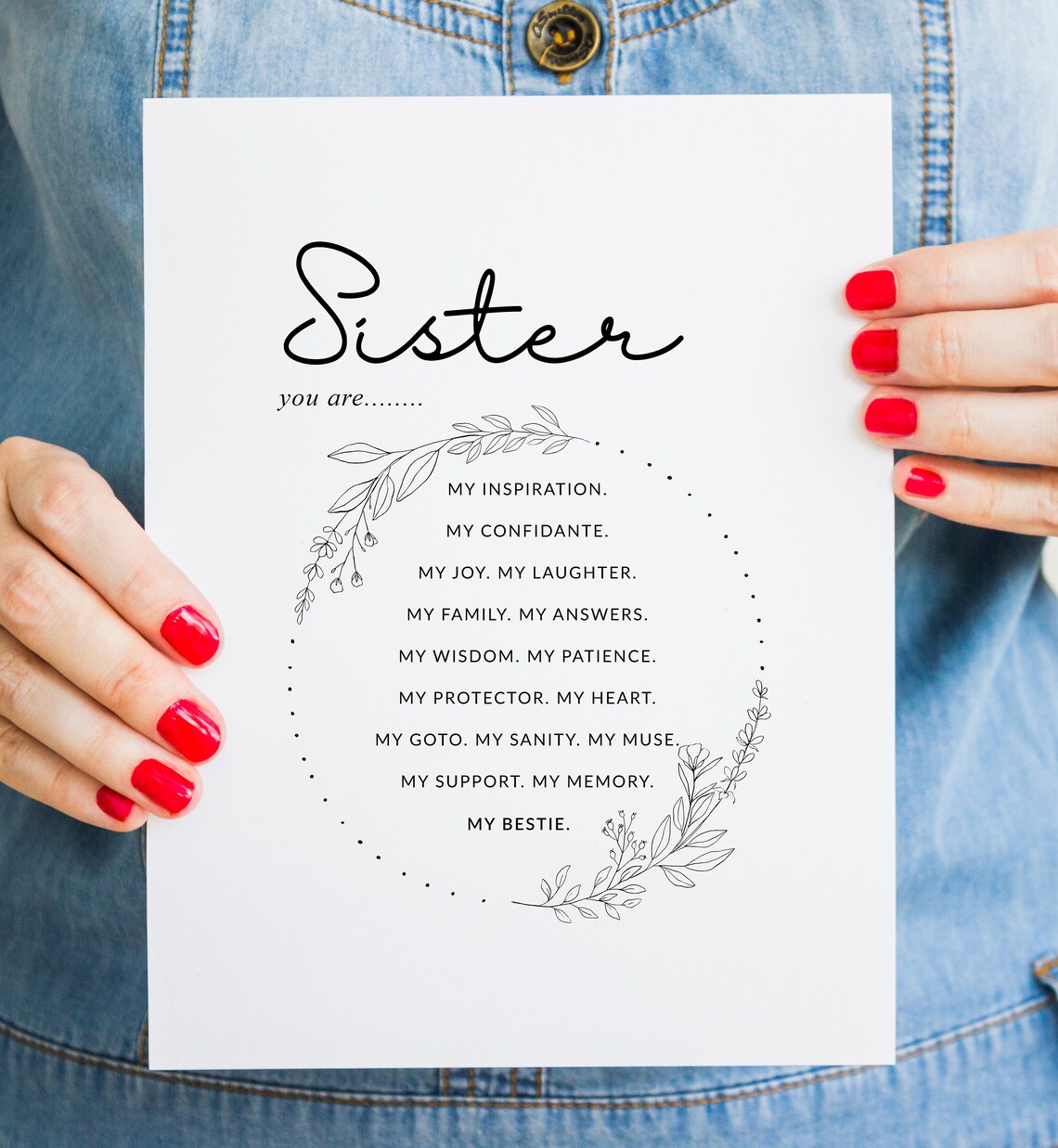 Big Sister and Little Sister Quote Art Print