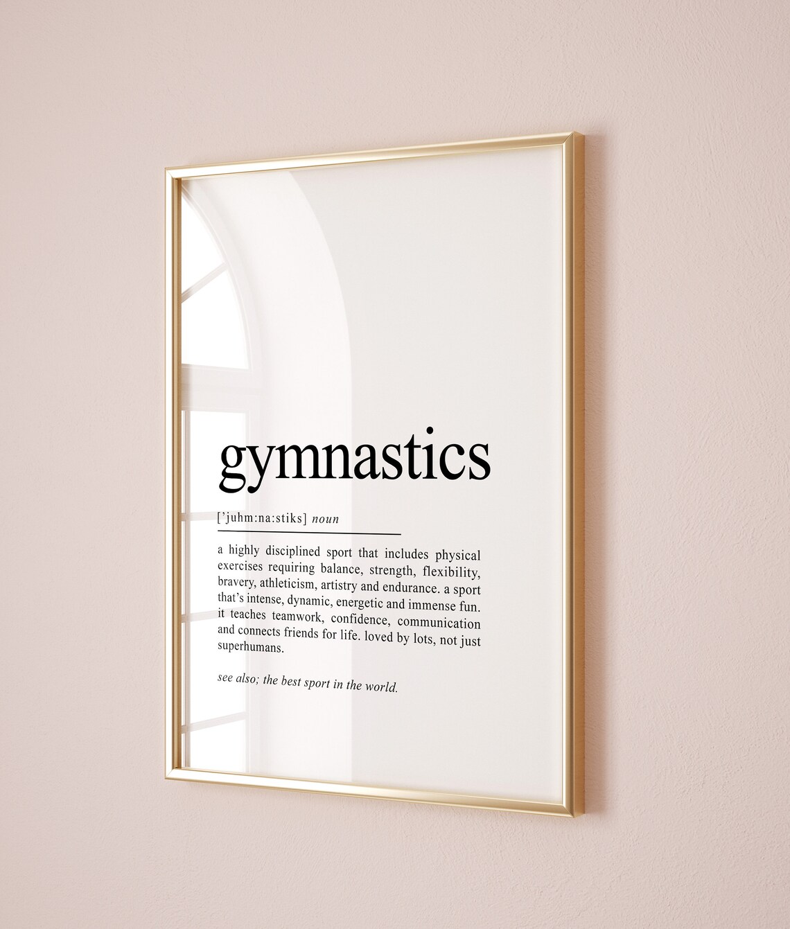 Gymnastics Definition Quote Print for Gymnast Coach Gift Decor - Image 2