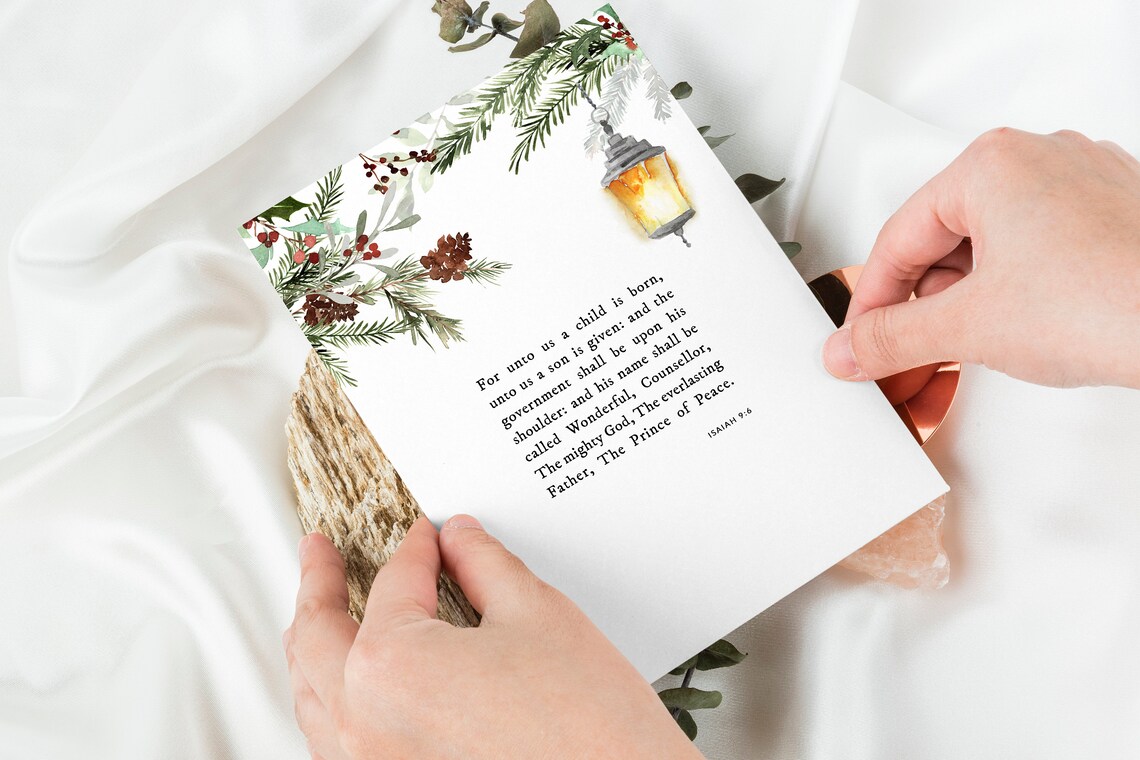Christian Christmas Bible Verse Art Print, Isaiah 9:6 - Image 2