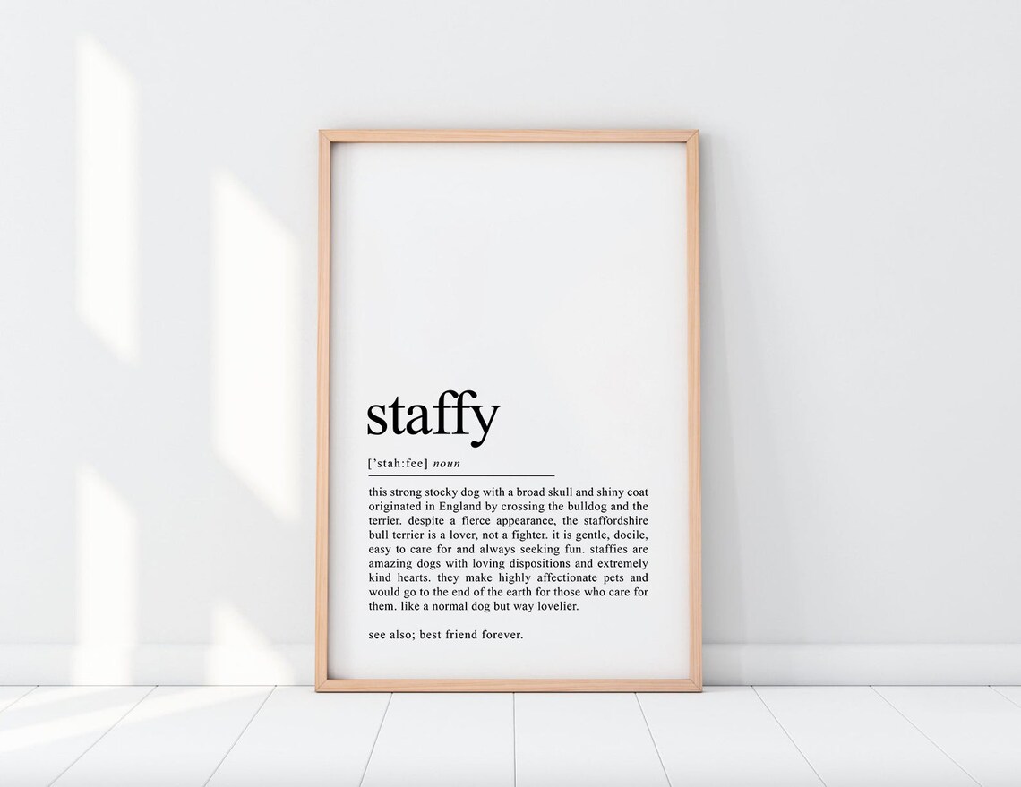 Staffordshire Bull Terrier Definition Art Print - Image 2