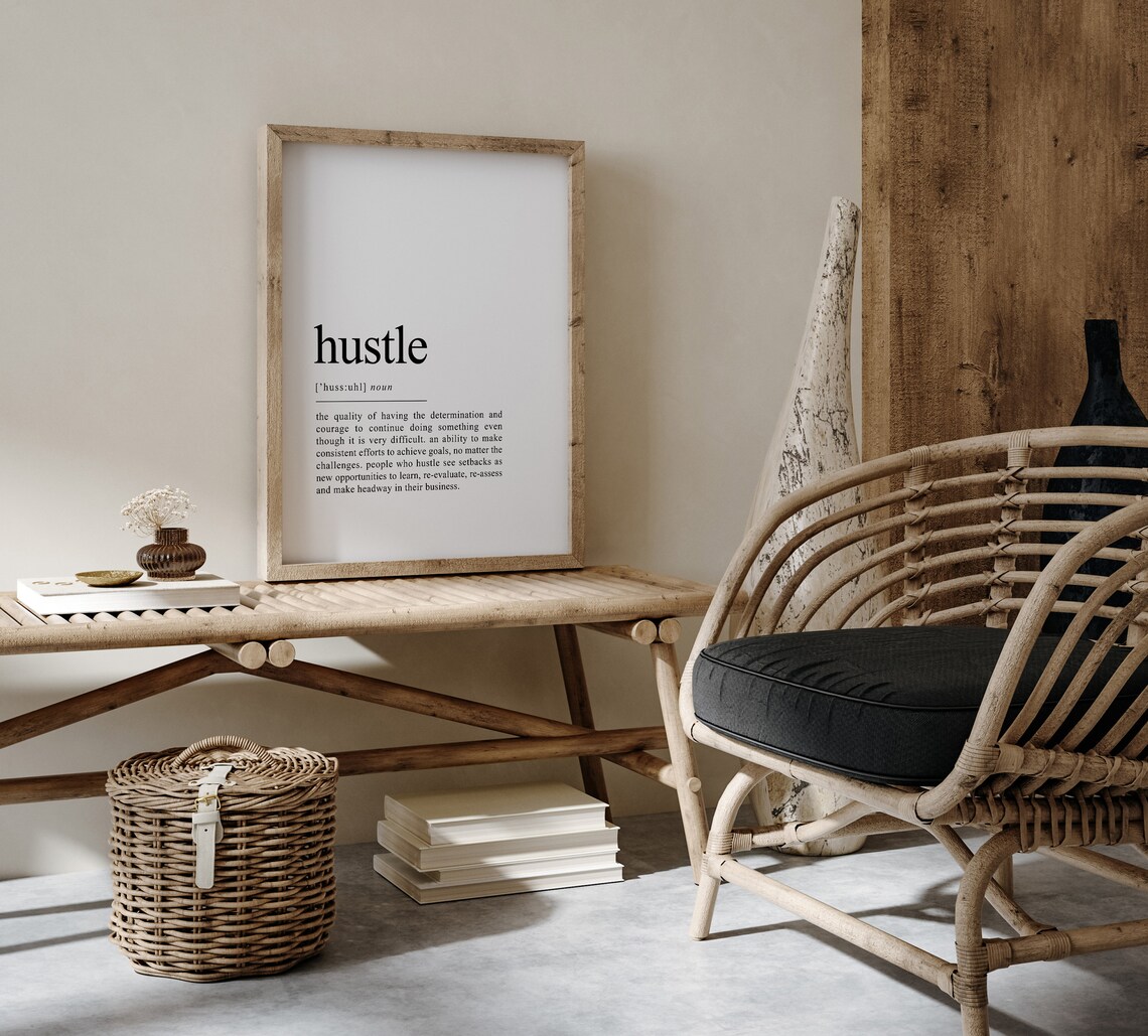 Hustle Quote Motivational Office Wall Art Print - Image 2