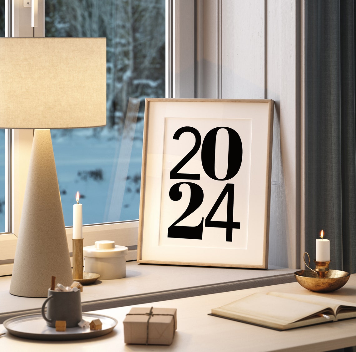 2024 Birth Year Retro Newborn Art Print - Image 2