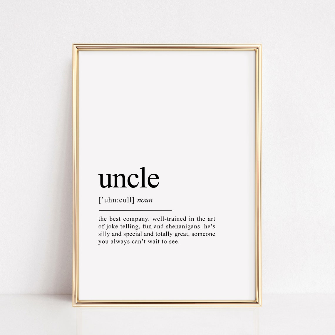 Uncle Dictionary Definition Funny Family Gift Script Art Poster - Image 2