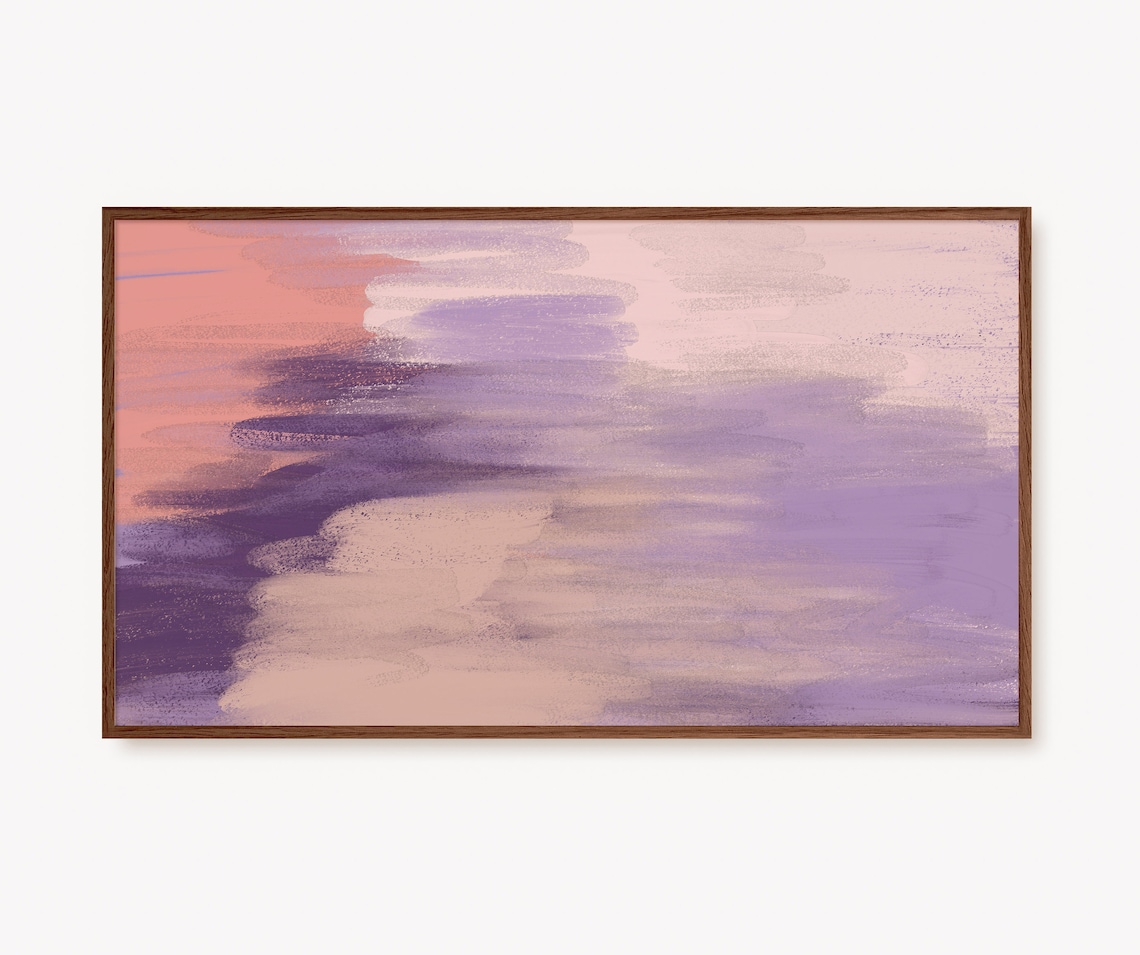 Blush Pink Purple Abstract Brushstroke Contemporary Modern Poster