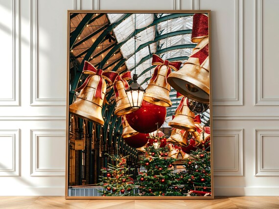 Christmas Market Golden Bells Glass Hall Holiday Photography Poster