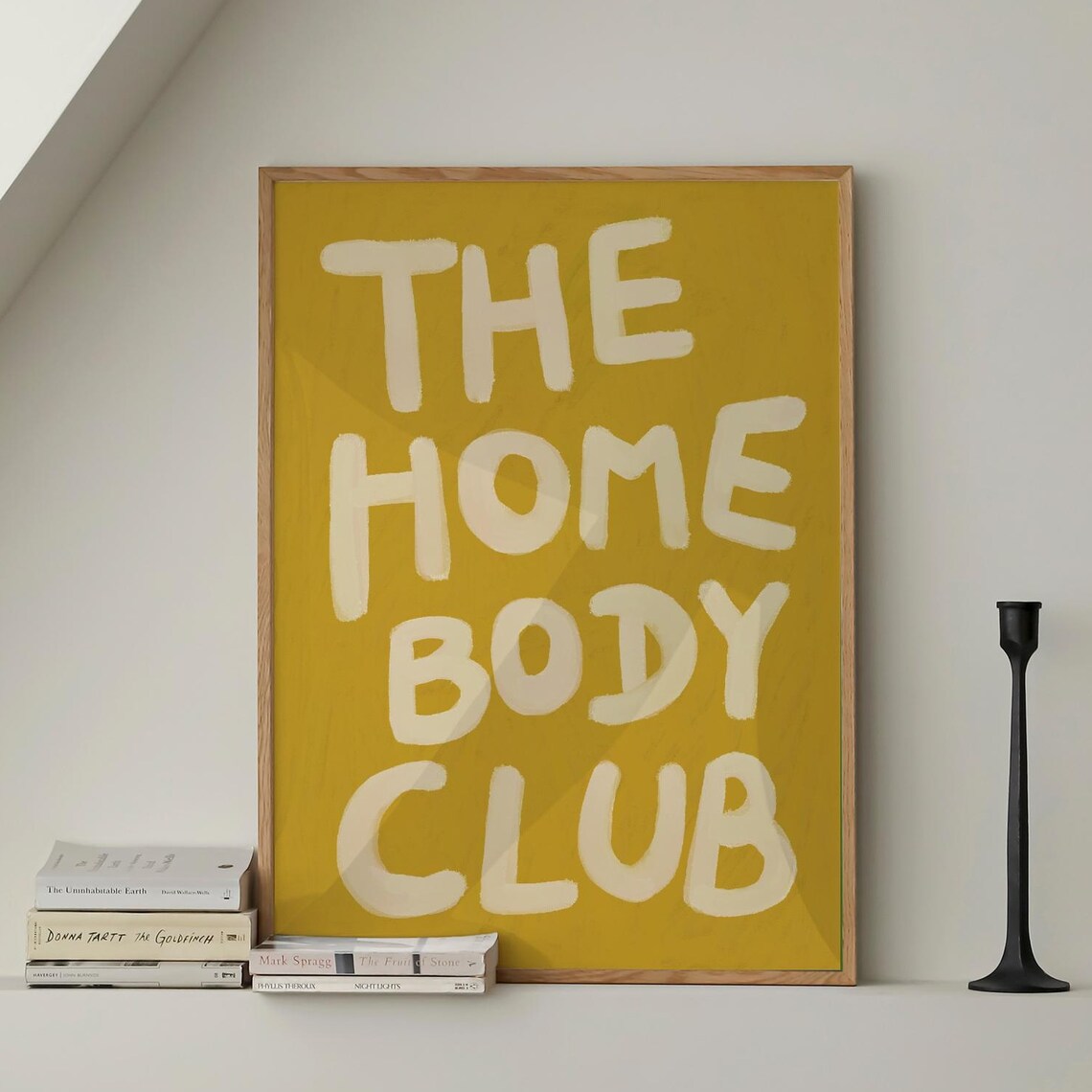 The Home Body Club Mustard Yellow Hand Painted Cozy Decor Poster