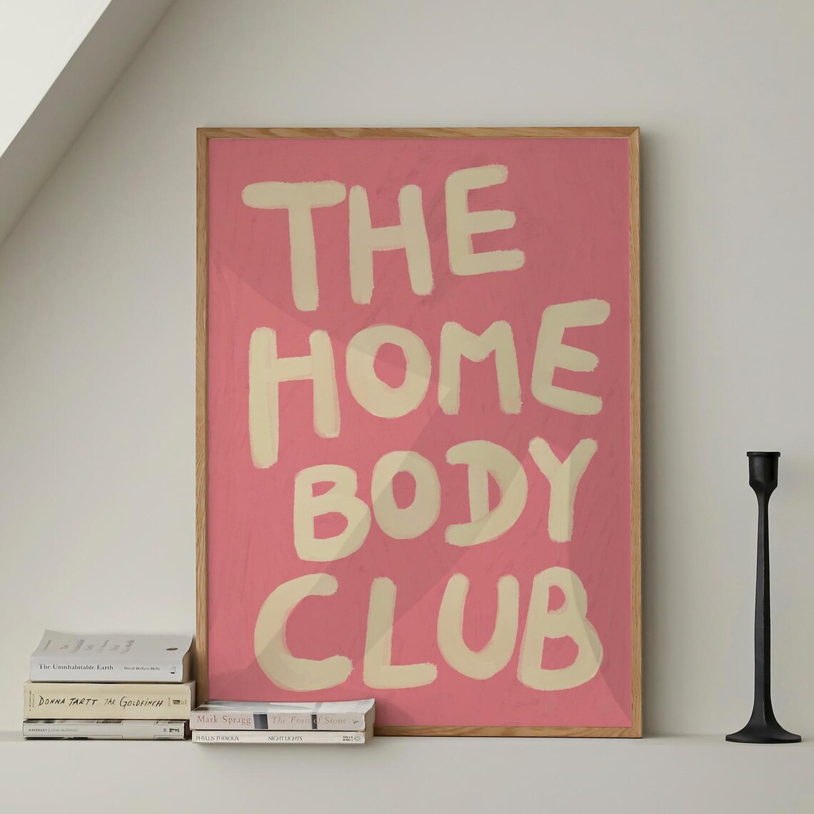 The Home Body Club Soft Pink Hand Painted Sweet Home Decor Poster
