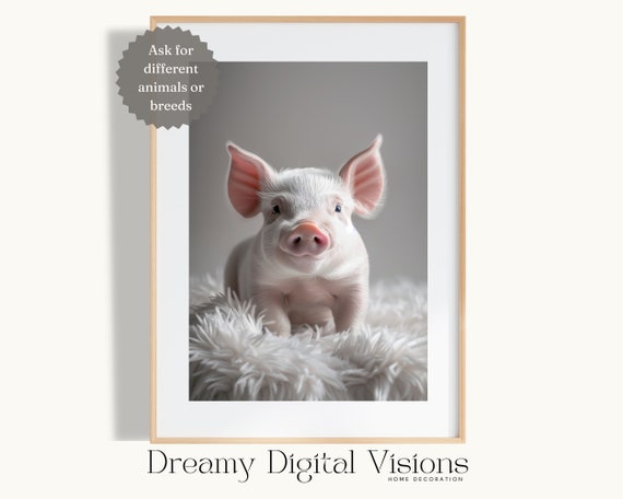 Adorable Piglet Print Farmhouse Nursery Decor Farm Animal Wall Art For Nursery Cute Kids Room Decor Animal Theme Nursery Print