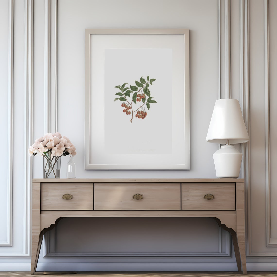 Vintage Botanical Berry Branch Illustration Antique Farmhouse Poster - Image 3