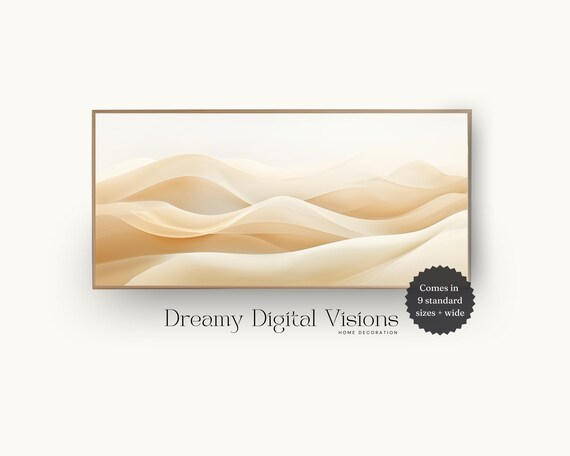 Abstract Warm Beige Sand Dunes Wide Panoramic Modern Art Poster