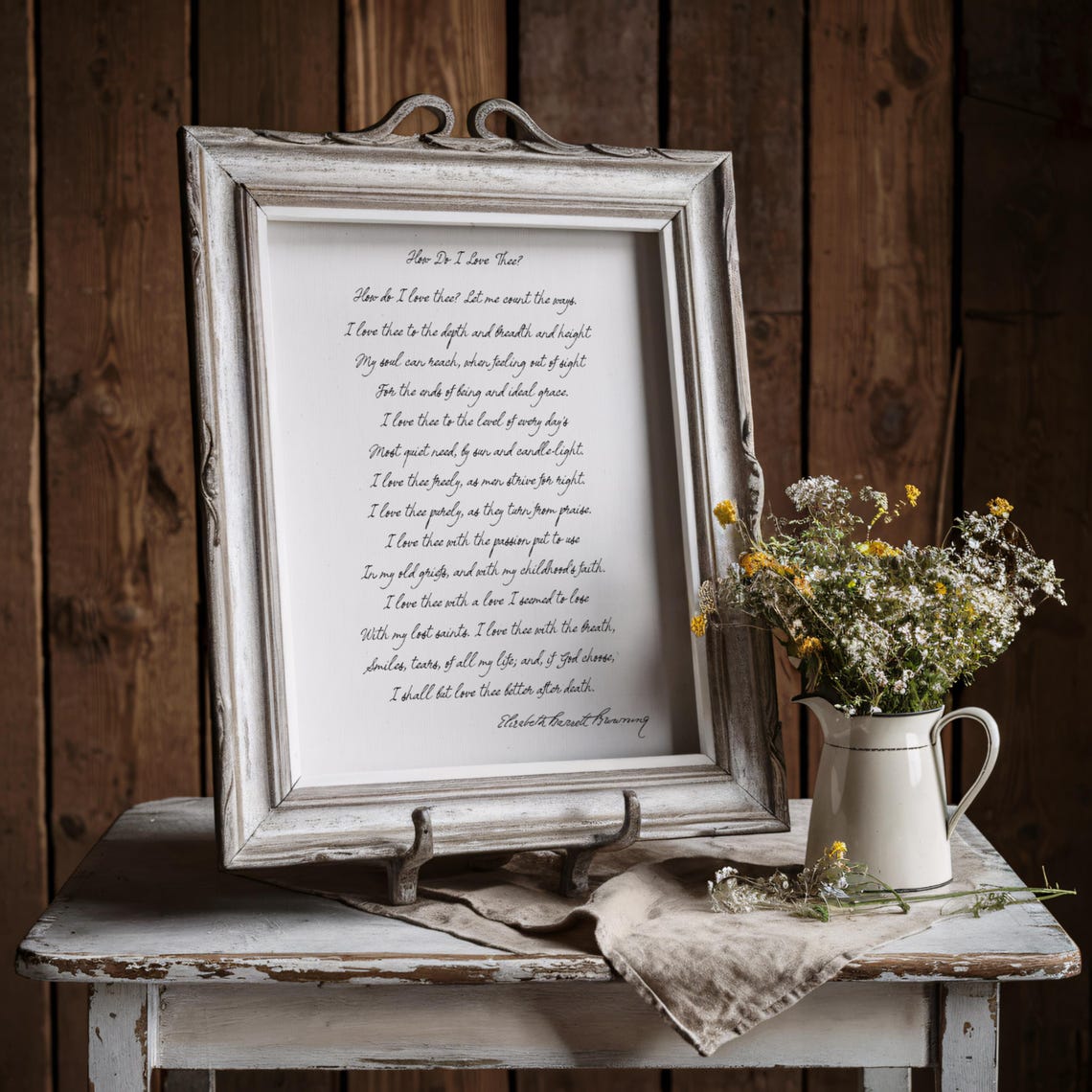 How Do I Love Thee Sonnet by Elizabeth Barrett Browning Poetry Poster - Image 3